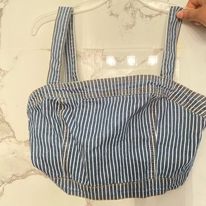 Jeans with  white strip Crop top